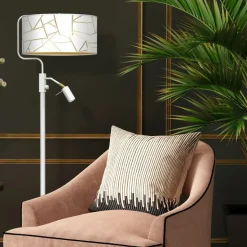 Sklep Kaja Abażurowa lampa podłogowa z dodatkowym światłem MLP7571 ZIGGY | Kaja