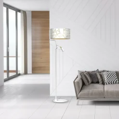 Sklep Kaja Abażurowa lampa podłogowa z dodatkowym światłem MLP7571 ZIGGY | Kaja
