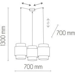 Online Abażurowa lampa wisząca do salonu TK 6537 BOHO | Kaja Oświetlenie Żyrandole Nowoczesne