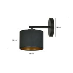 Sklep Kaja Abażurowa, prosta lampa ścienna do sypialni 1054/K1 HILDE | Kaja