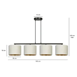 Sklep Kaja Abażurowe oświetlenie nad stół w salonie 1052/4 HILDE | Kaja