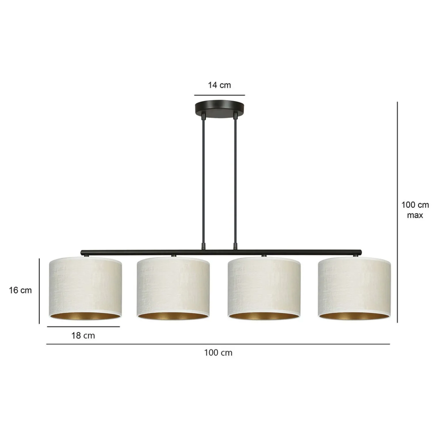 Sklep Kaja Abażurowe oświetlenie nad stół w salonie 1052/4 HILDE | Kaja