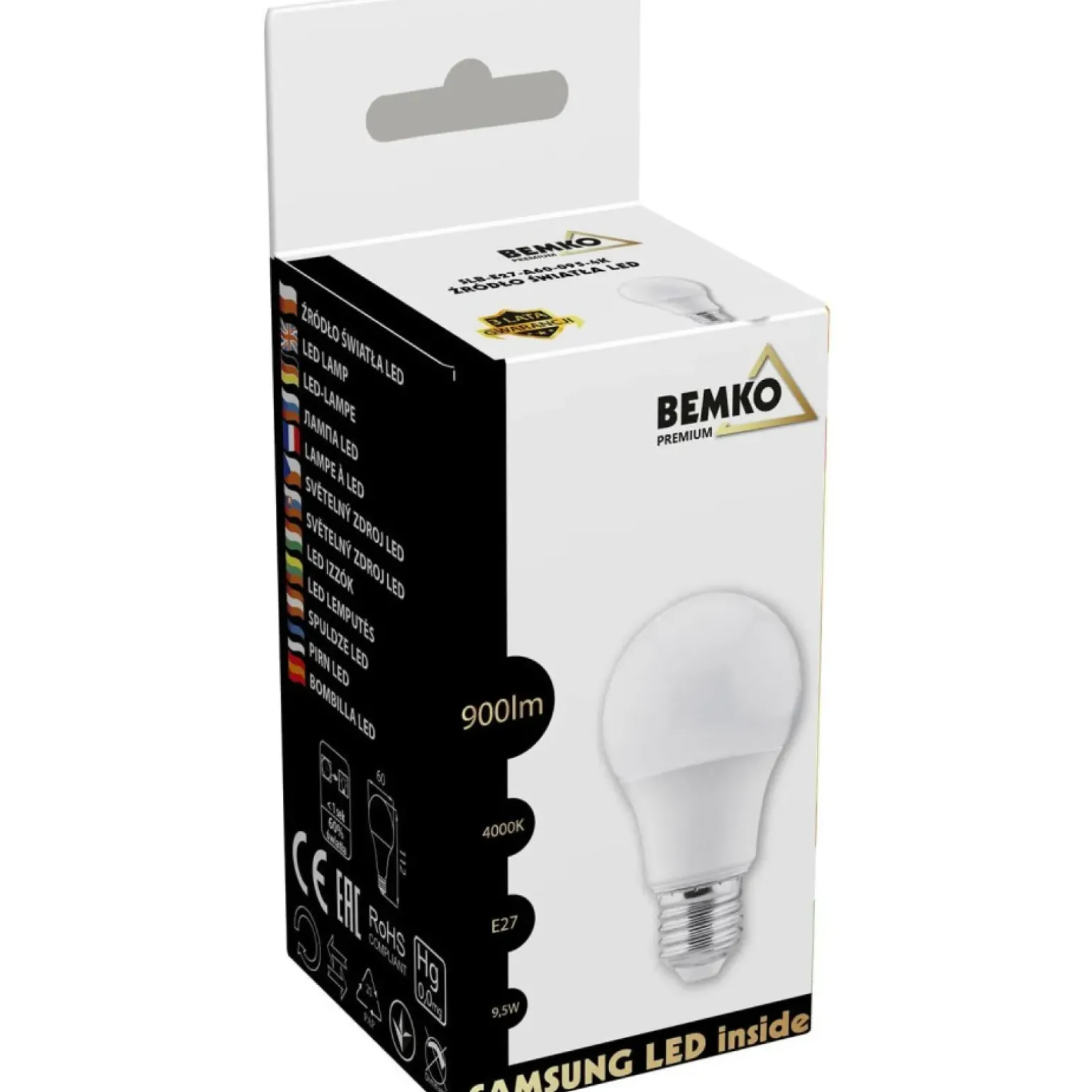 Sklep Kaja Żarówka LED SAMSUNG neutralna 4000K E27 9,5W BEMKO A60 | Kaja