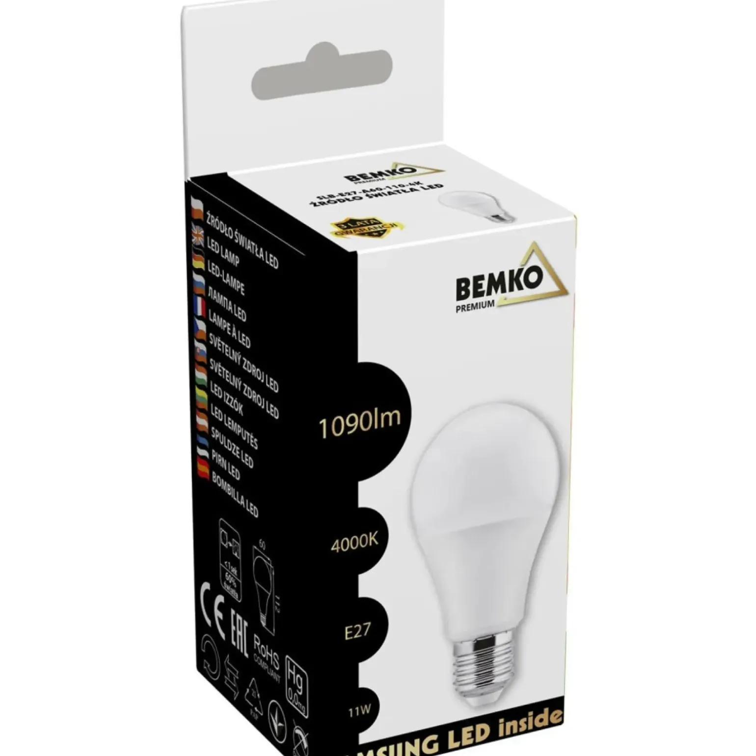 Sklep Kaja Żarówka LED SAMSUNG neutralna 4000K E27 11W BEMKO A60 | Kaja