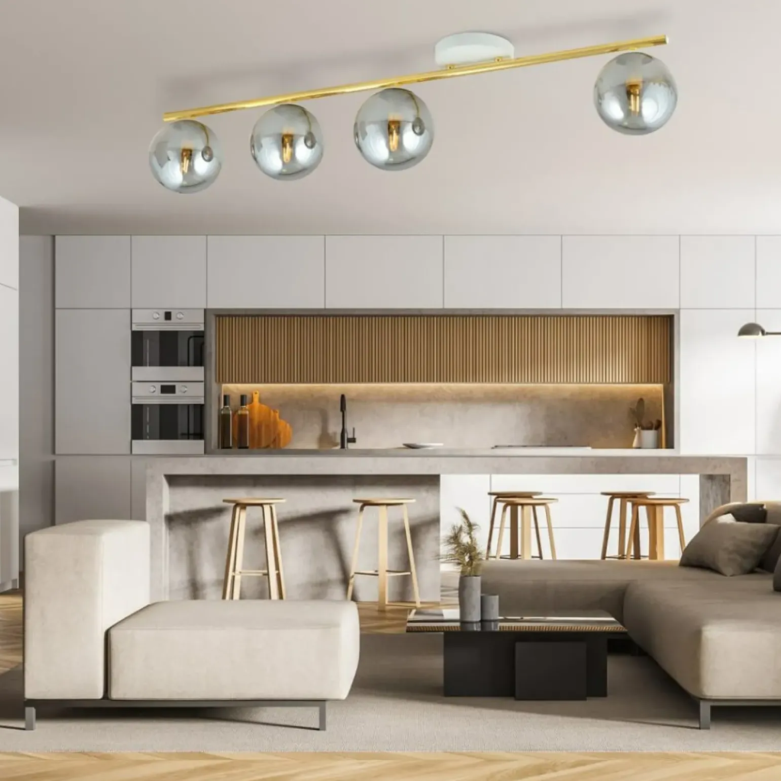 Flash Sale Asymetryczna, dekoracyjna lampa sufitowa do holu 1251/4 z serii MONZA Żyrandole Nowoczesne