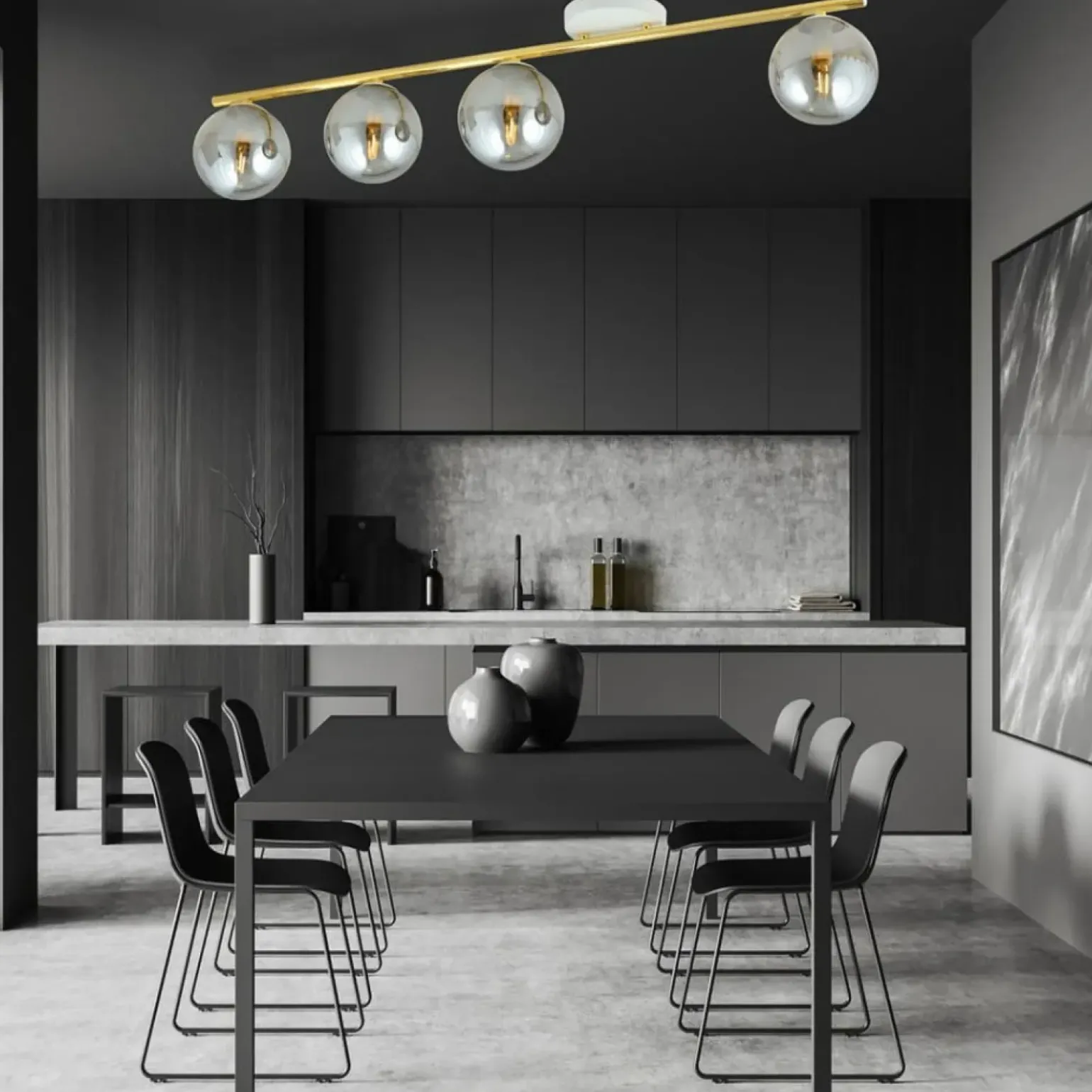 Flash Sale Asymetryczna, dekoracyjna lampa sufitowa do holu 1251/4 z serii MONZA Żyrandole Nowoczesne