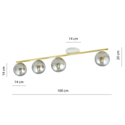 Flash Sale Asymetryczna, dekoracyjna lampa sufitowa do holu 1251/4 z serii MONZA Żyrandole Nowoczesne