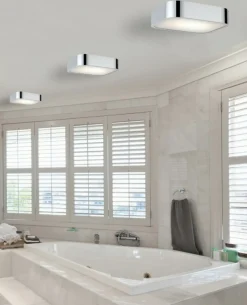 Sklep Kaja Łazienkowa lampa sufitowa, srebrny plafon 2xE27 AZ1308 LUCIE | Kaja