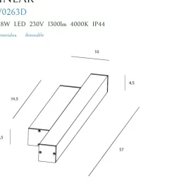 Sklep Kaja Łazienkowy kinkiet LED ze ściemniaczem 57cm MX W0263 LINEAR | Kaja