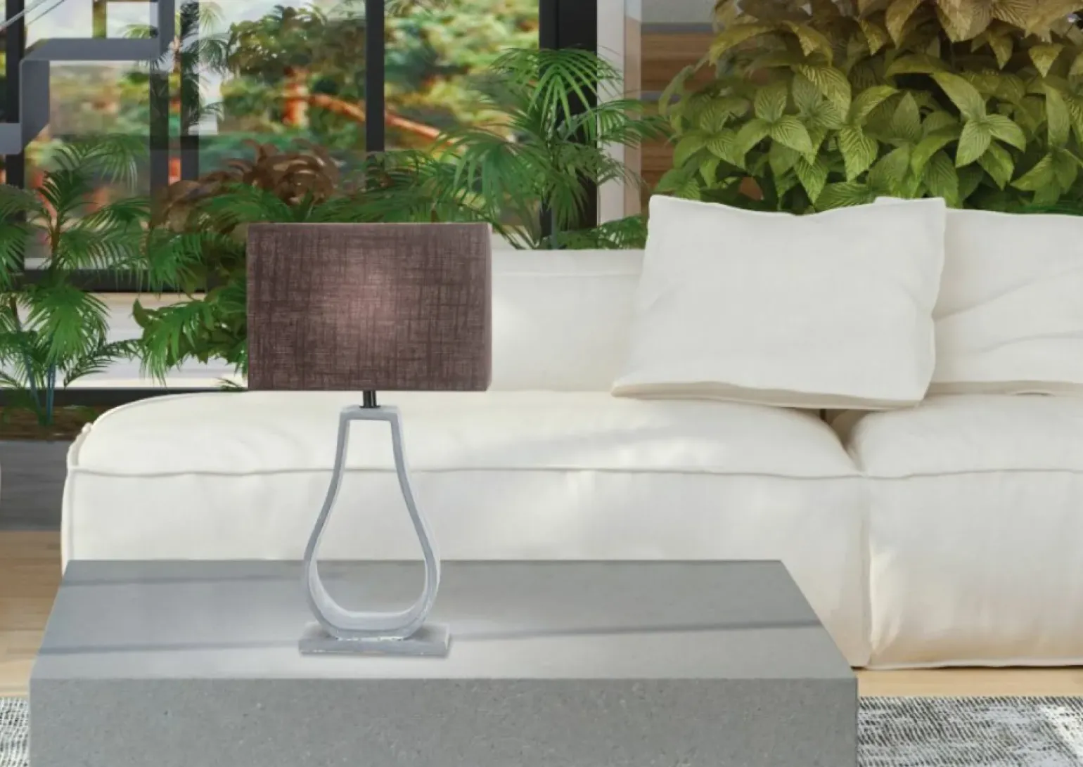 Sklep Kaja Betonowa lampka stołowa z abażurem 41-79985 FEMO | Kaja Oświetlenie