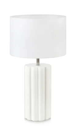 Sklep Kaja Biała elegancka lampka nocna z abażurem 108220 | Kaja Oświetlenie