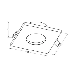 Sklep Kaja Biała, kwadratowa oprawa podtynkowa ARGU10-031 CHIPO | Kaja