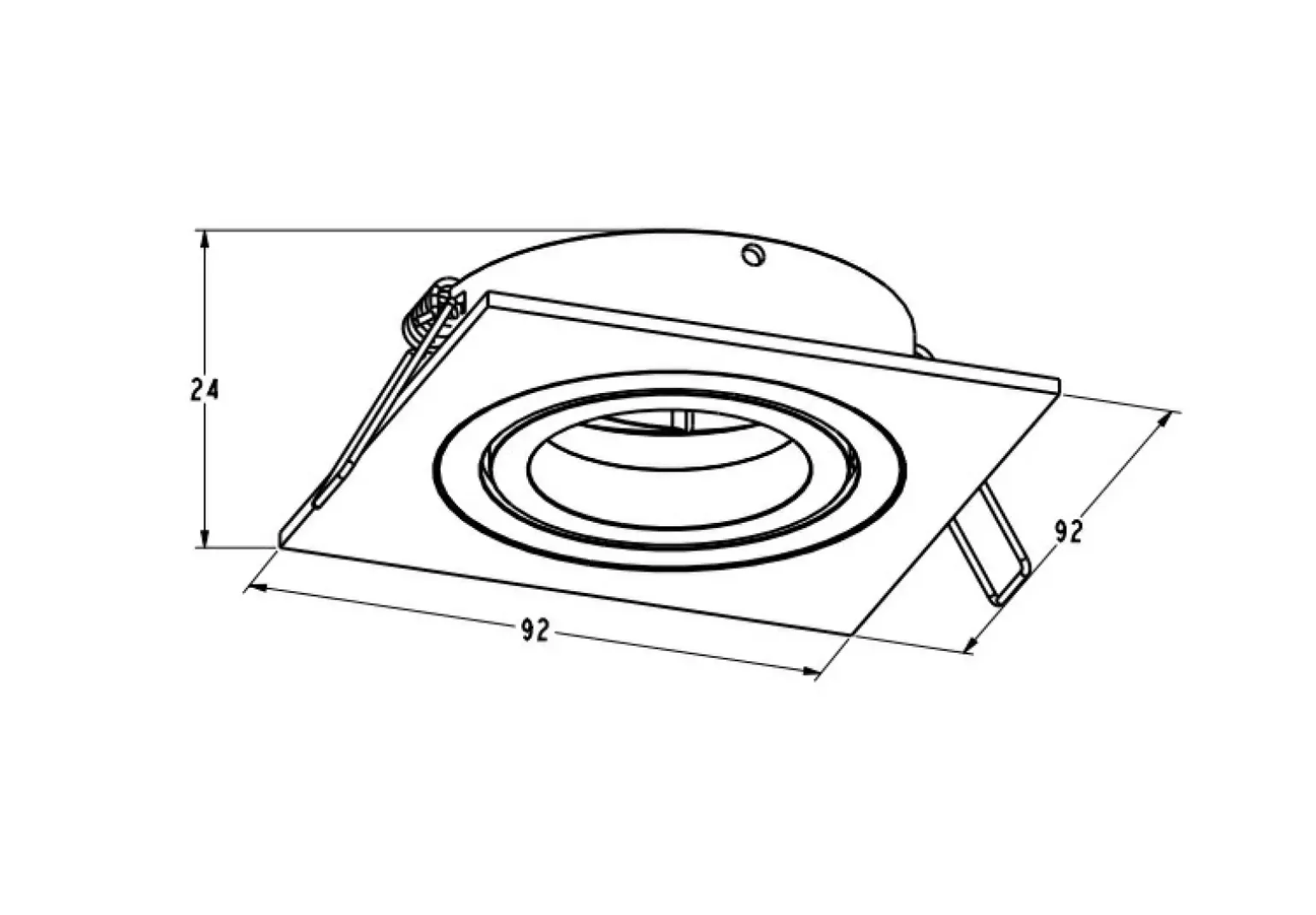 Sklep Kaja Biała, kwadratowa oprawa punktowa, podtynkowa ARGU10-040-N - RONDOO