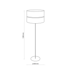 Sklep Kaja Biała lampa podłogowa z biało-złotym abażurem TK 5074 z serii HILTON