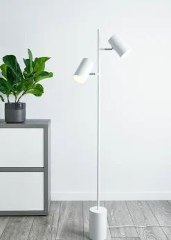 Sklep Kaja Biała lampa podłogowa z dwoma reflektorami 107948 | Kaja Oświetlenie