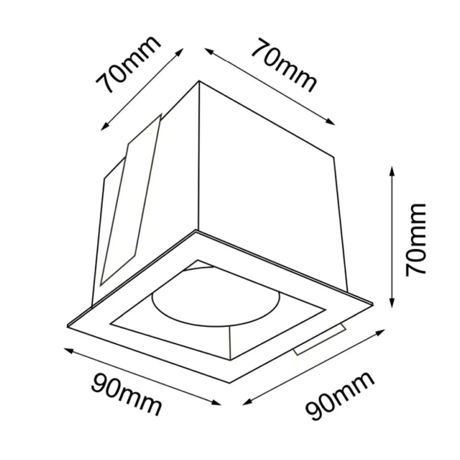 Sklep Kaja Biała lampa podtynkowa oczko 9x9cm ANT 3033 CAGE | Kaja Oświetlenie