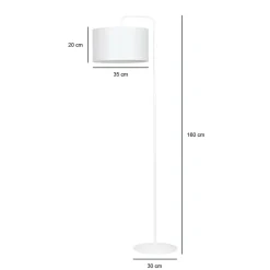 Sklep Kaja Biała lampa stojąca z otwartym abażurem 575/1 TRAPO | Kaja Oświetlenie