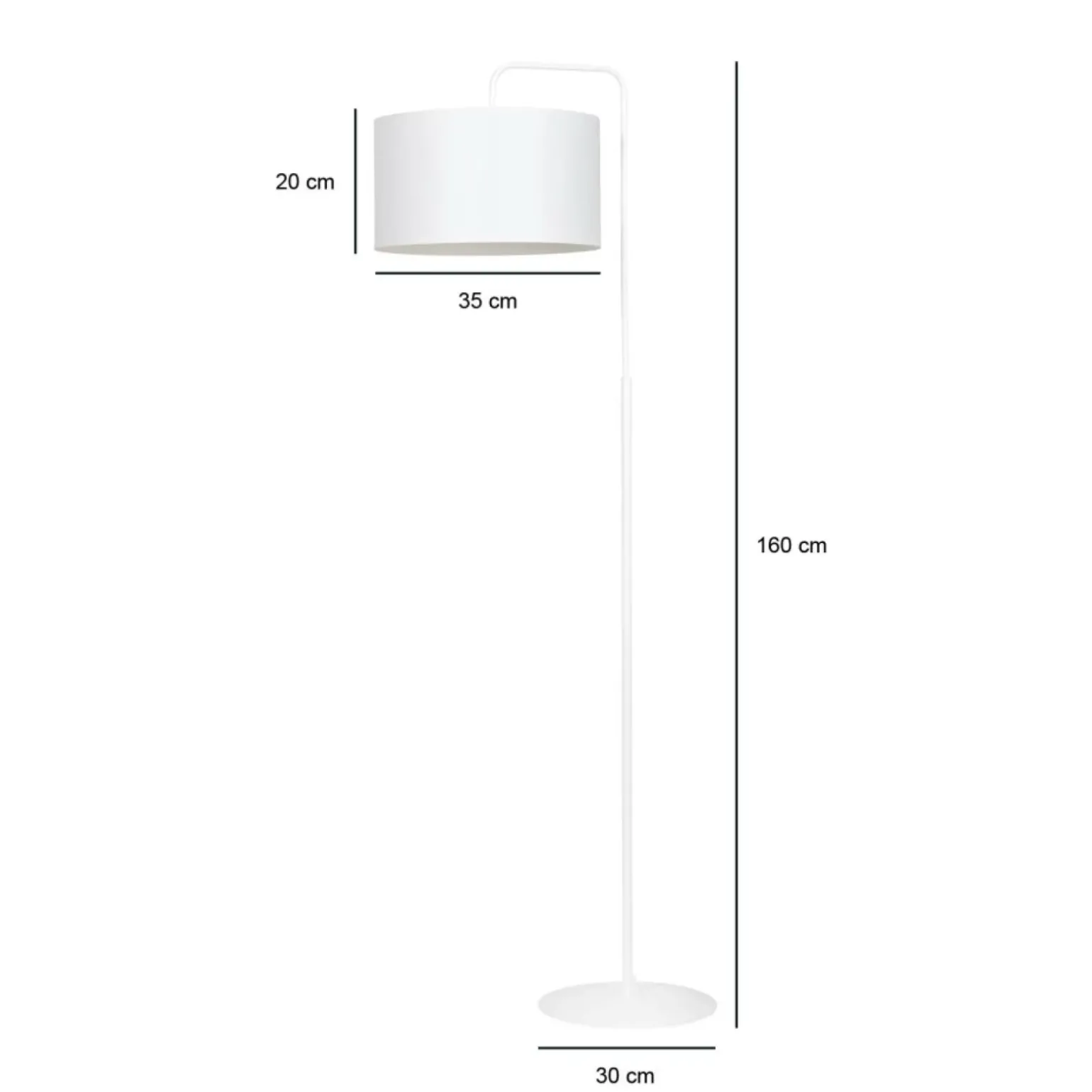 Sklep Kaja Biała lampa stojąca z otwartym abażurem 575/1 TRAPO | Kaja Oświetlenie