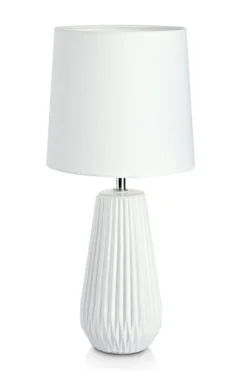Sklep Kaja Biała lampa stołowa z abażurem mały gwint 106623 | Kaja Oświetlenie