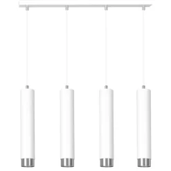 Best Sale Biała lampa wisząca na listwie 4 źródła światła 641/4 | Kaja Żyrandole Nowoczesne