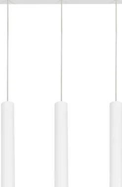 Best Sale Biała lampa wisząca na listwie, tuby nad stół 6481 EYE | Kaja Żyrandole Nowoczesne