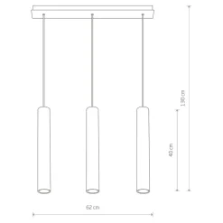 Best Sale Biała lampa wisząca na listwie, tuby nad stół 6481 EYE | Kaja Żyrandole Nowoczesne