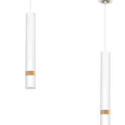 Cheap Biała lampa wisząca, pojedyncza tuba do wnętrza MLP6301 z serii JOKER | Kaja Ośw Żyrandole Nowoczesne