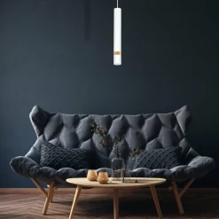 Cheap Biała lampa wisząca, pojedyncza tuba do wnętrza MLP6301 z serii JOKER | Kaja Ośw Żyrandole Nowoczesne