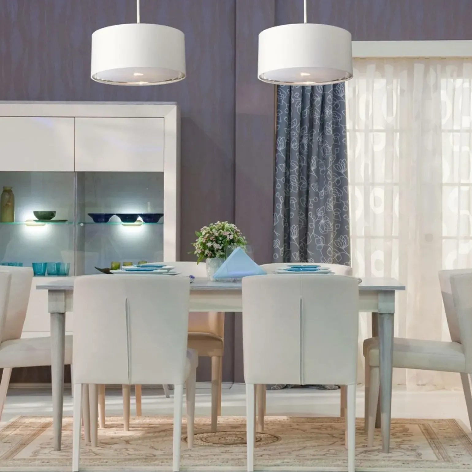 Online Biała lampa wisząca, regulowana BALANCE-P-WPN z serii BALANCE Żyrandole Nowoczesne