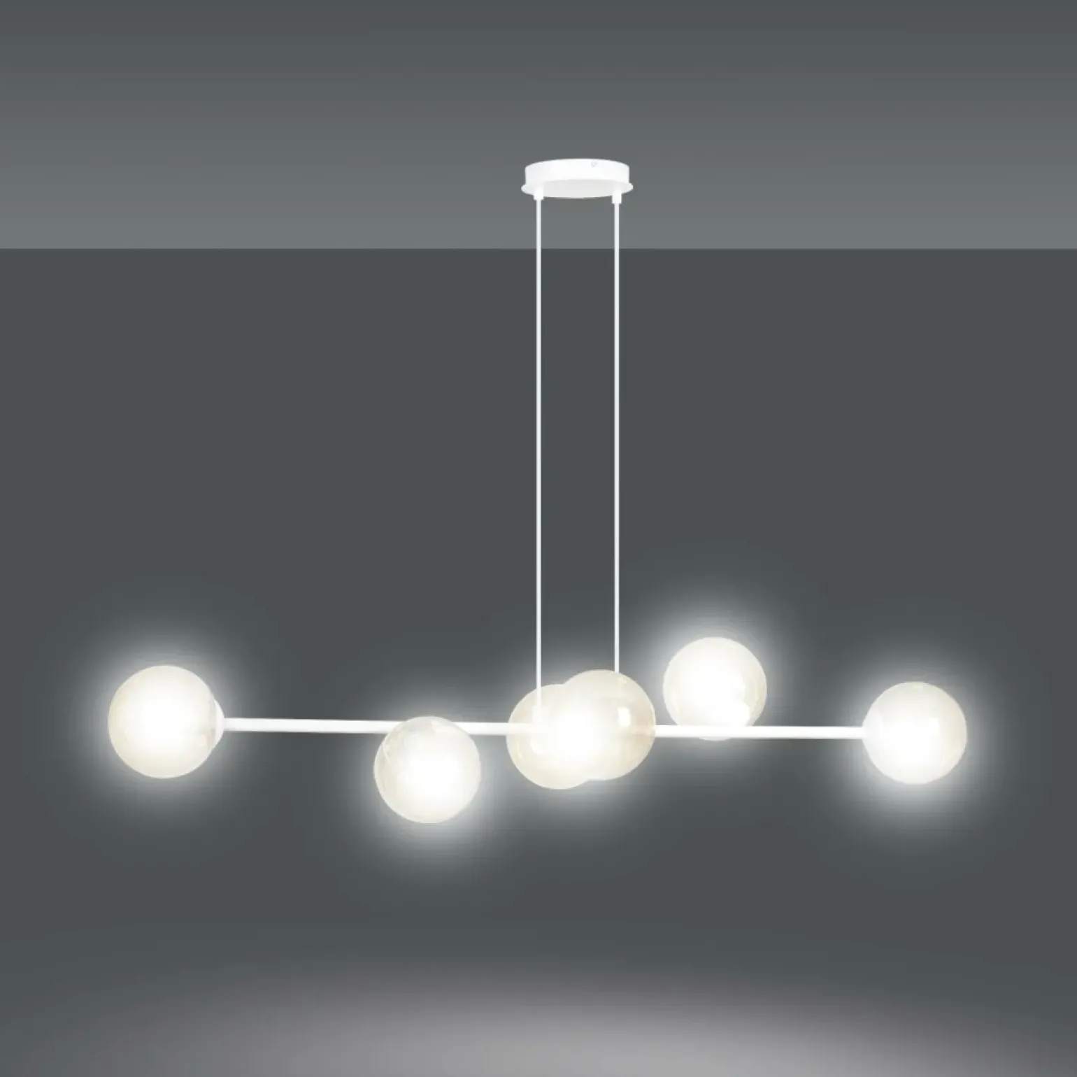 Sale Biała lampa wisząca w ciekawym kształcie 879/6 | Kaja Oświetlenie Żyrandole Nowoczesne