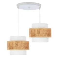 Store Biała lampa wisząca z abażurami, do salonu 32-18144 z serii CORK Żyrandole Nowoczesne