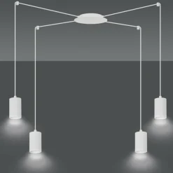 Best Sale Biała lampa wisząca z czterema źródłami światła 525/4 | Kaja Żyrandole Nowoczesne