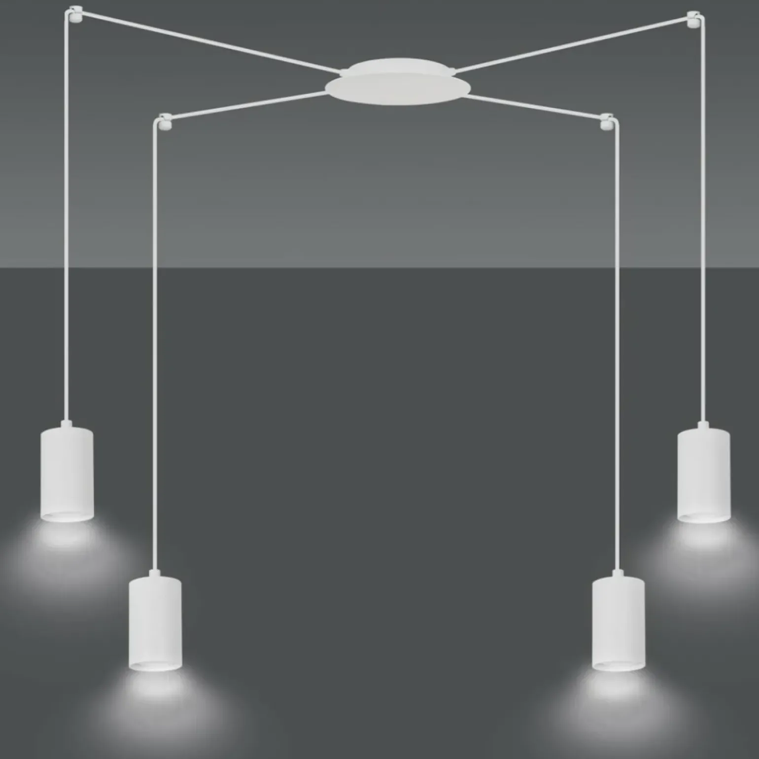 Best Sale Biała lampa wisząca z czterema źródłami światła 525/4 | Kaja Żyrandole Nowoczesne