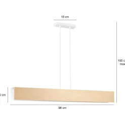 Best Sale Biała lampa wisząca z drewnianymi elementami 611/4 | Kaja Oświetlenie Żyrandole Nowoczesne