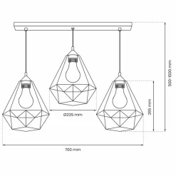 Best Sale Biała lampa wisząca z drucianymi kloszami MLP7213 BASKET | Kaja Żyrandole Nowoczesne