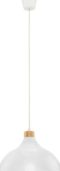 Sklep Kaja Biała lampa wisząca z elementem drewna TK 2070 CAP | Kaja Oświetlenie