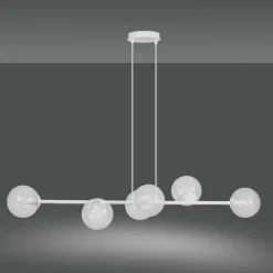 Flash Sale Biała lampa wisząca z kloszami na mały gwint 877/6 | Kaja Oświetlenie Żyrandole Nowoczesne