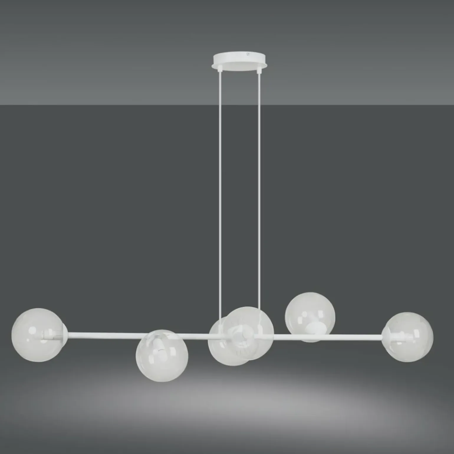 Flash Sale Biała lampa wisząca z kloszami na mały gwint 877/6 | Kaja Oświetlenie Żyrandole Nowoczesne