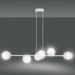 Flash Sale Biała lampa wisząca z kloszami na mały gwint 877/6 | Kaja Oświetlenie Żyrandole Nowoczesne