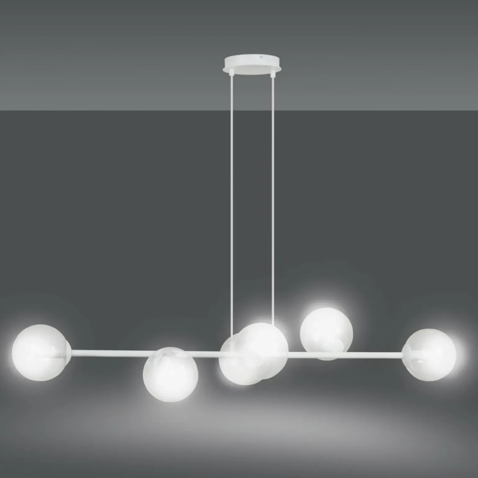 Flash Sale Biała lampa wisząca z kloszami na mały gwint 877/6 | Kaja Oświetlenie Żyrandole Nowoczesne