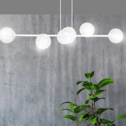 Flash Sale Biała lampa wisząca z kloszami na mały gwint 877/6 | Kaja Oświetlenie Żyrandole Nowoczesne