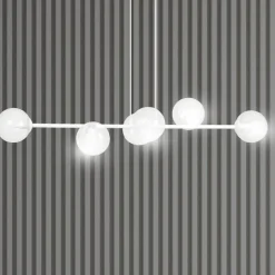 Flash Sale Biała lampa wisząca z kloszami na mały gwint 877/6 | Kaja Oświetlenie Żyrandole Nowoczesne