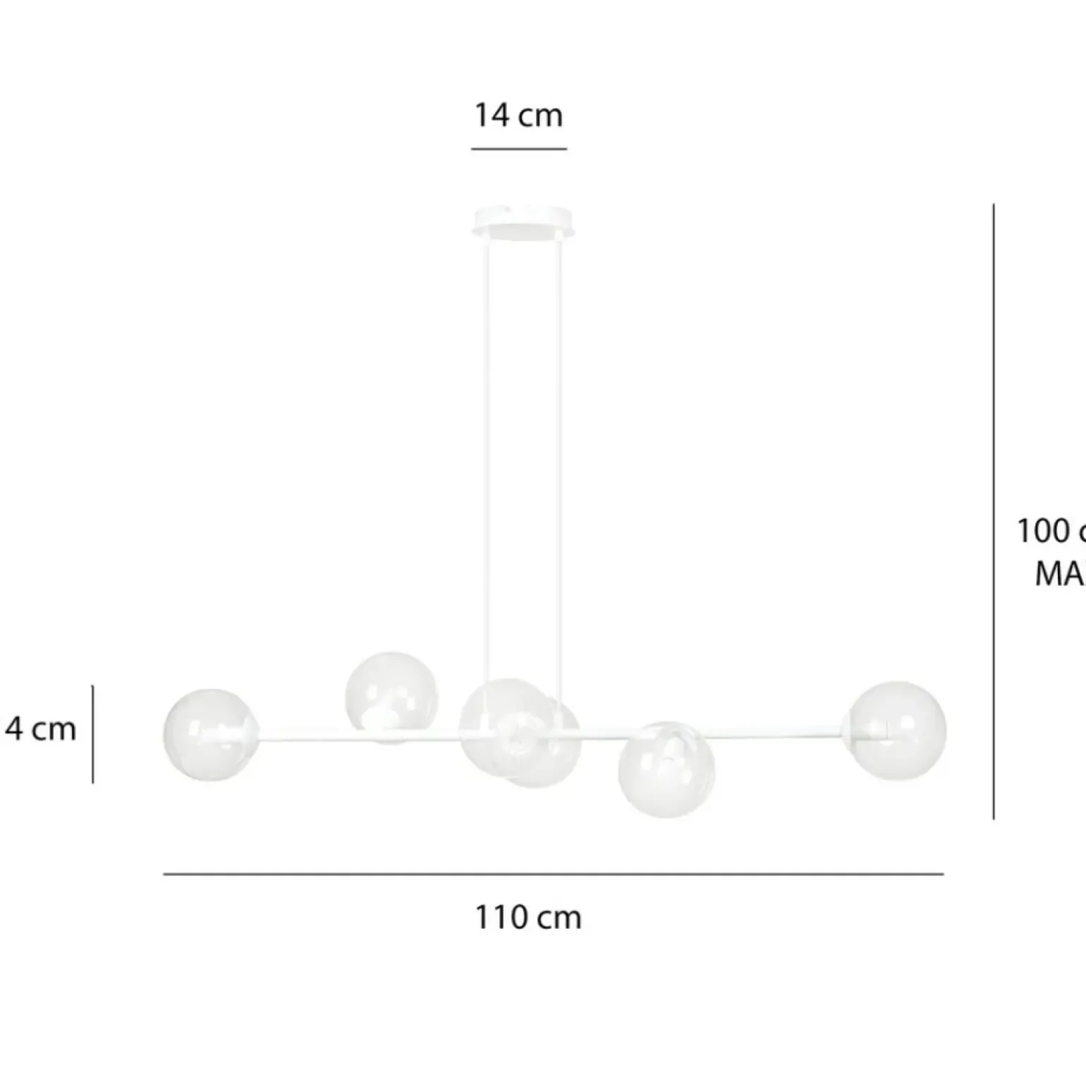 Flash Sale Biała lampa wisząca z kloszami na mały gwint 877/6 | Kaja Oświetlenie Żyrandole Nowoczesne