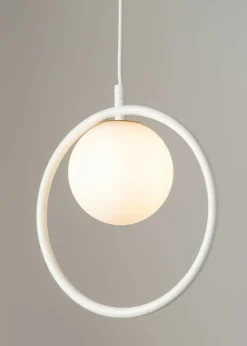 Cheap Biała lampa wisząca z małą obręczą, do jadalni SIG 33408 z serii AQUA Żyrandole Nowoczesne