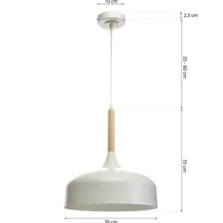 Best Sale Biała lampa wisząca z metalowym kloszem MLP6217 z serii TAYLOR | Kaja Oświetleni Żyrandole Nowoczesne