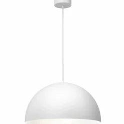 Store Biała lampa wisząca z półkulistym kloszem LX 3002 z serii SINGLE Żyrandole Nowoczesne