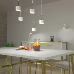 New Biała lampa wisząca z regulowaną wysokością MLP7757 z serii ARENA | Kaja Oświetl Żyrandole Nowoczesne