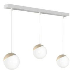 Cheap Biała lampa wisząca, z trzema kloszami MLP7236 z serii SFERA | Kaja Oświetlenie Żyrandole Nowoczesne
