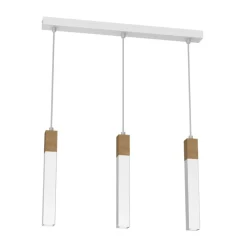 Outlet Biała lampa wisząca z trzema zwisami MLP7476 z serii SOLO SAWN | Kaja Oświetleni Żyrandole Nowoczesne