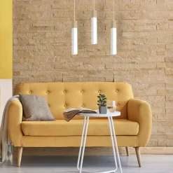 Outlet Biała lampa wisząca z trzema zwisami MLP7476 z serii SOLO SAWN | Kaja Oświetleni Żyrandole Nowoczesne